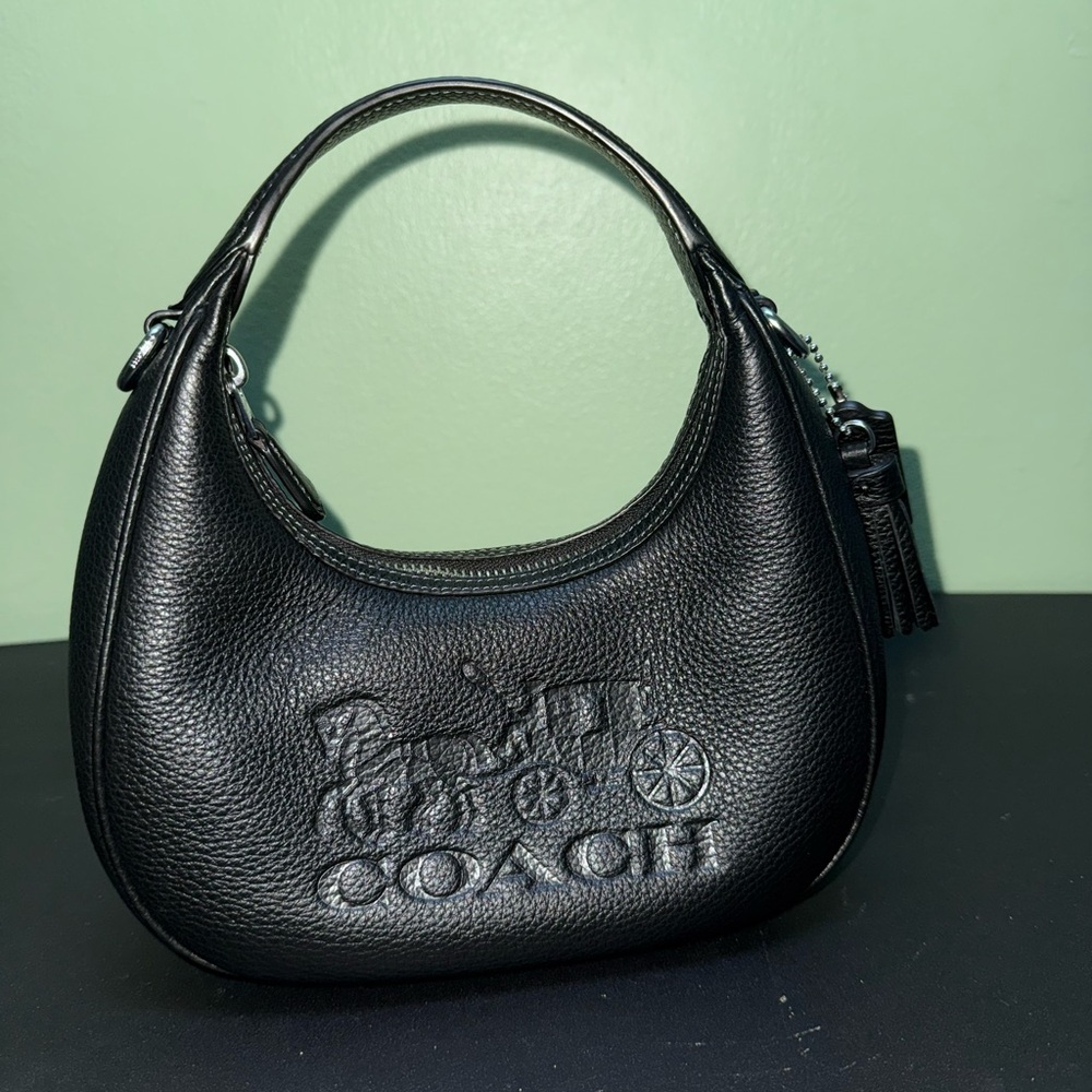 Coach Outlet Mini Carmen Black Leather Bag